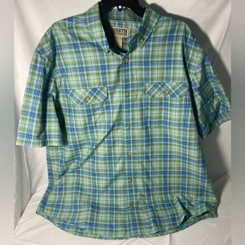 Duluth trading company women’s button down flannel shirt sleeved blouse size XL